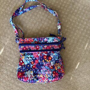 Vera Bradley Triple Zip Hipster Crossbody  Bag